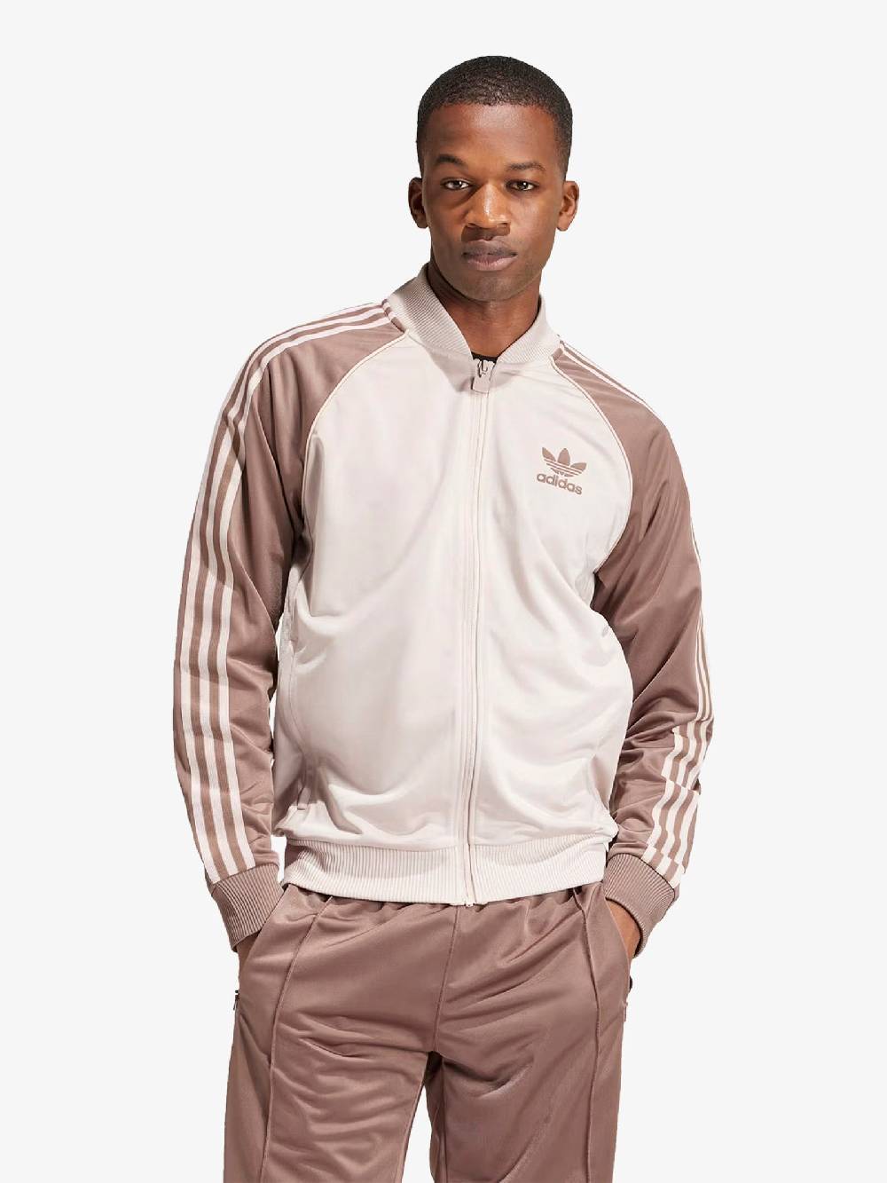 ADIDAS Felpa Girocollo SST Colorblock Uomo Bianco/beige