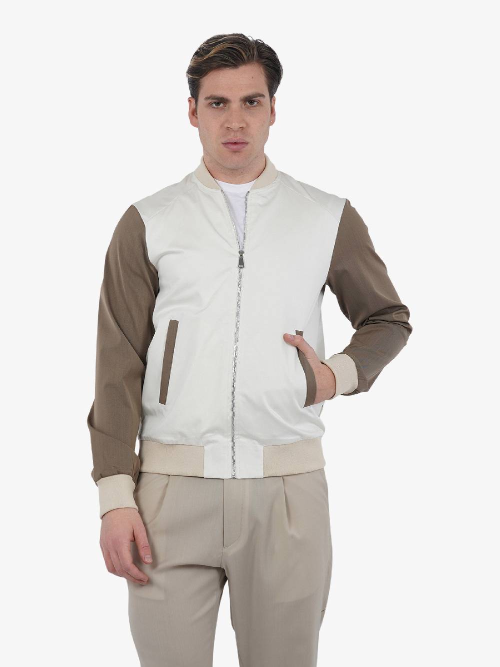 YES LONDON Felpa girocollo XMF3910 uomo cotone panna