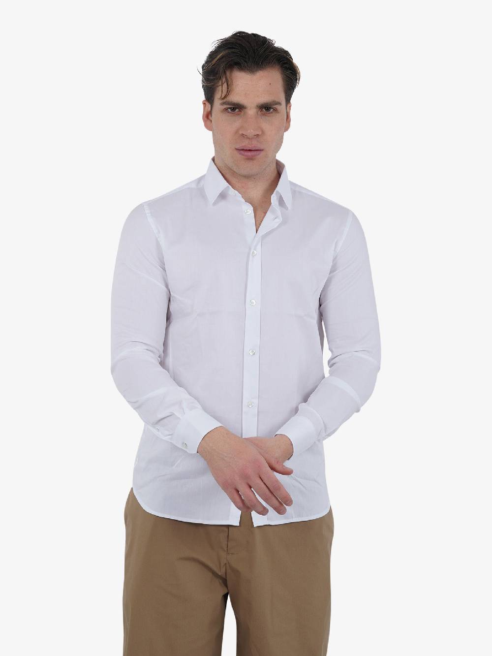GAZZARRINI Camicia M/L CA201G Uomo Cotone Bianco