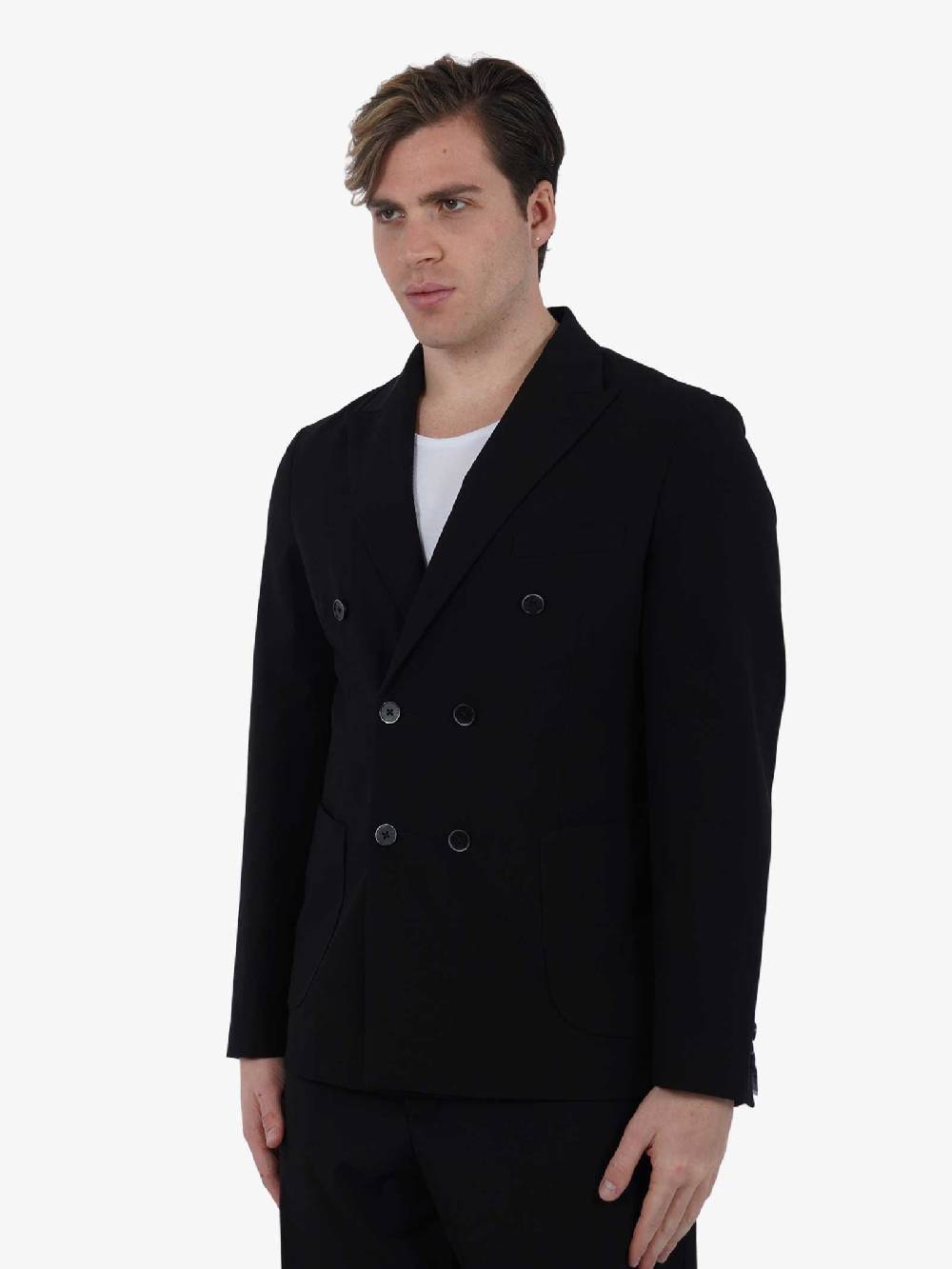 GAZZARRINI Giacca Doppiopetto GAE343G Uomo Nero