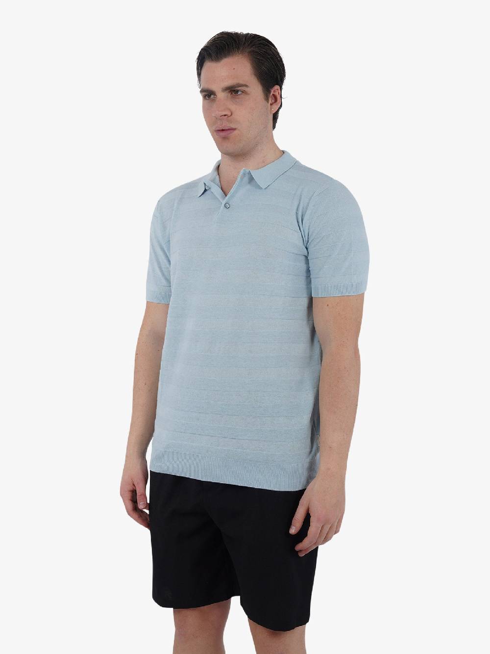 GAZZARRINI Polo ME448G Uomo Cotone Azzurro