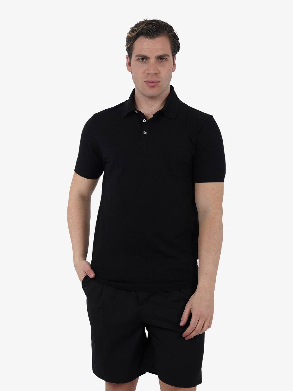 GAZZARRINI Polo PE31GR Uomo Cotone Nero