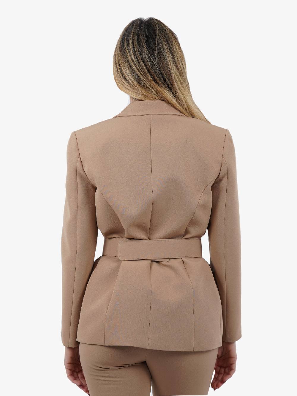 SPACE SIMONA CORSELLINI Giacca Con Cinturone Donna Beige