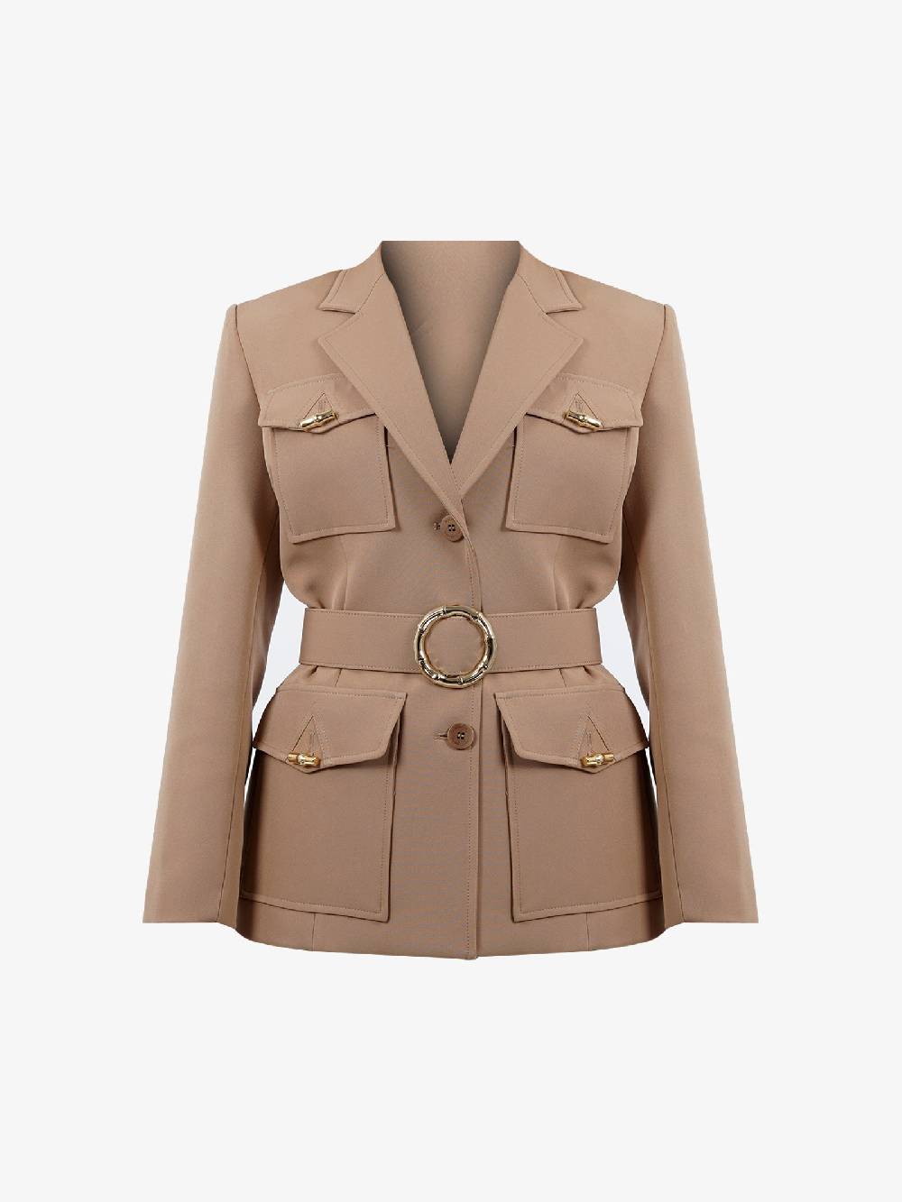 SPACE SIMONA CORSELLINI Giacca con cinturone donna beige