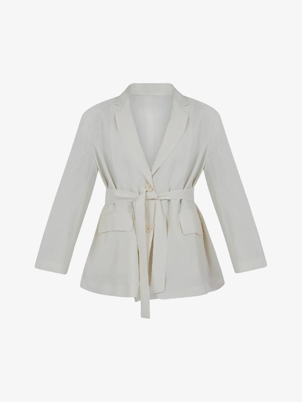 SEMICOUTURE Giacca con fusciacca Christiana Y4SQ04 donna in viscosa armaturizzata panna