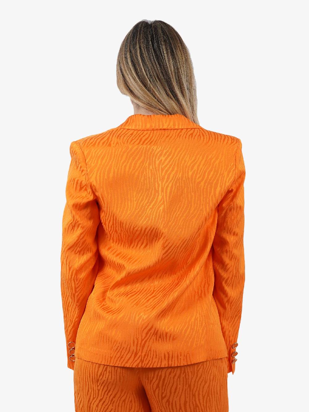 SPACE SIMONA CORSELLINI Giacca Jacquard Microzebrata Donna Arancione