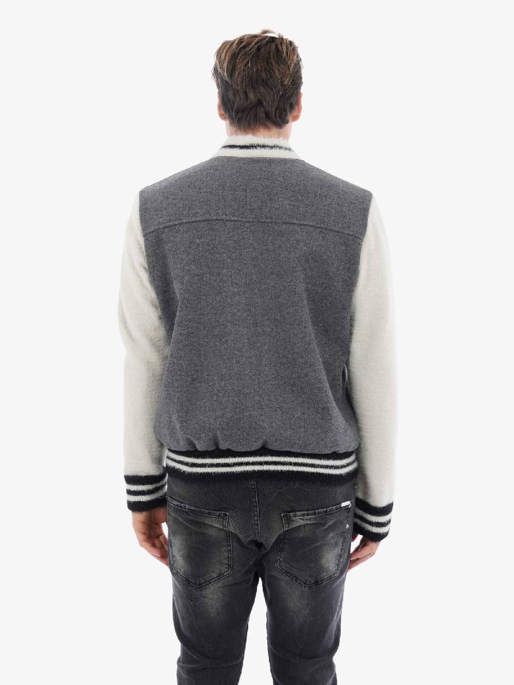 YES LONDON Giacca Varsity XNP8087 Uomo Grigio/panna