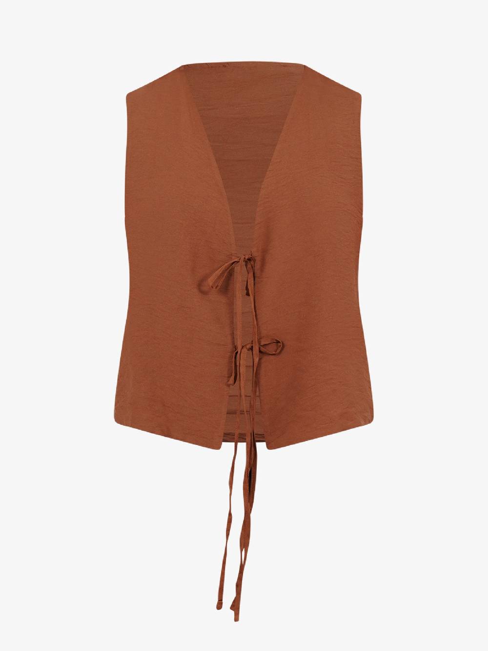 HAVE ONE Gilet Con Laccetti LVS-L038 Donna Viscosa Marrone