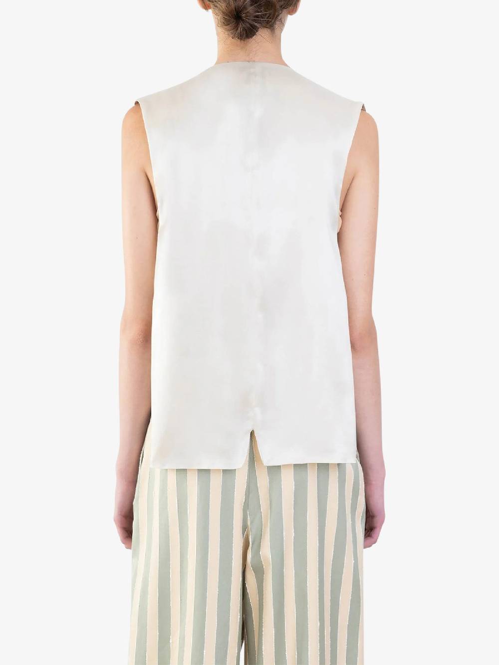 ALYSI Gilet Stripes Incrociato 104822P4031 Donna Cotone Verde