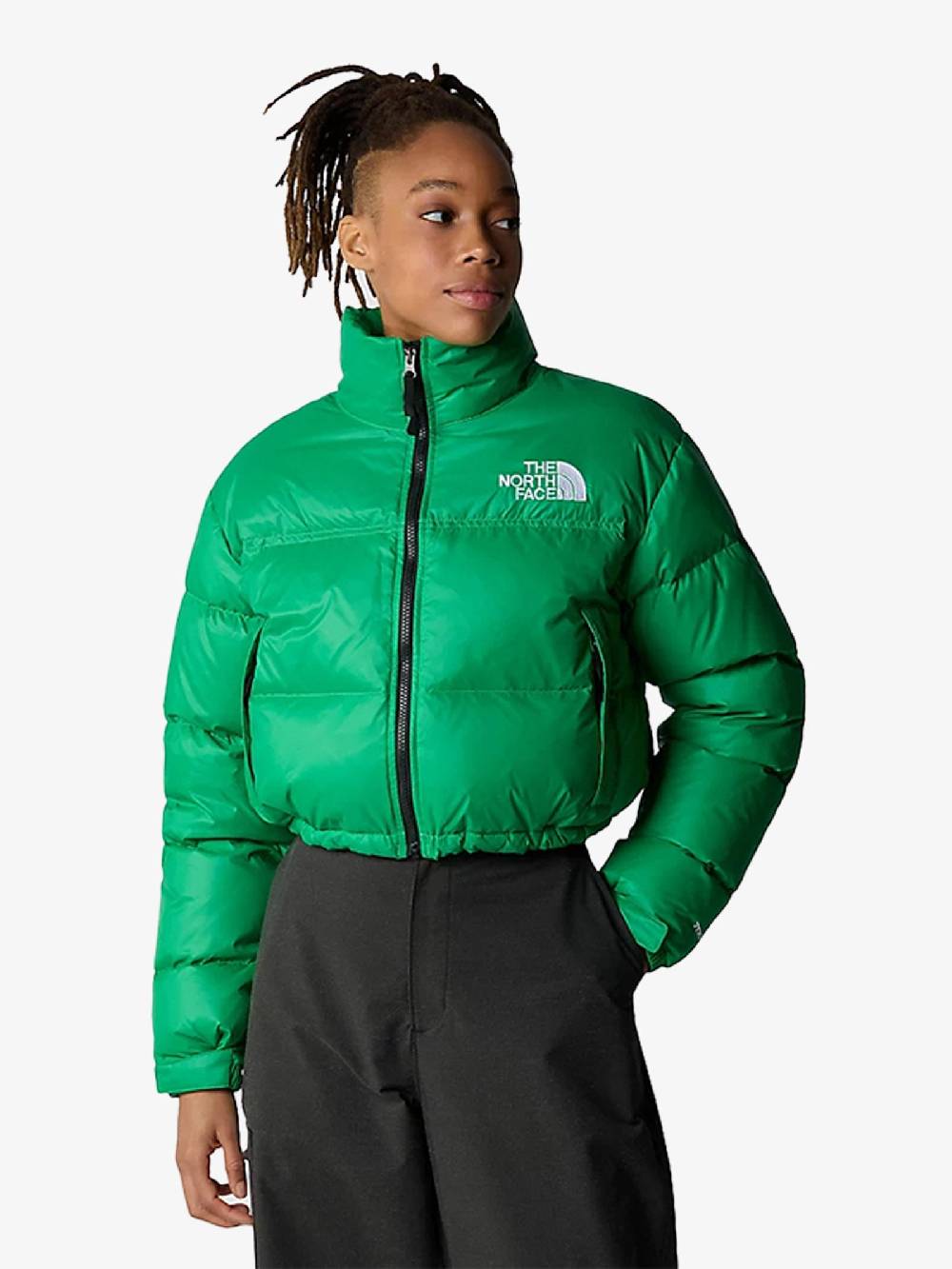 THE NORTH FACE Giubbotto Corto Nuptse 5GGE Donna In Nylon Verde