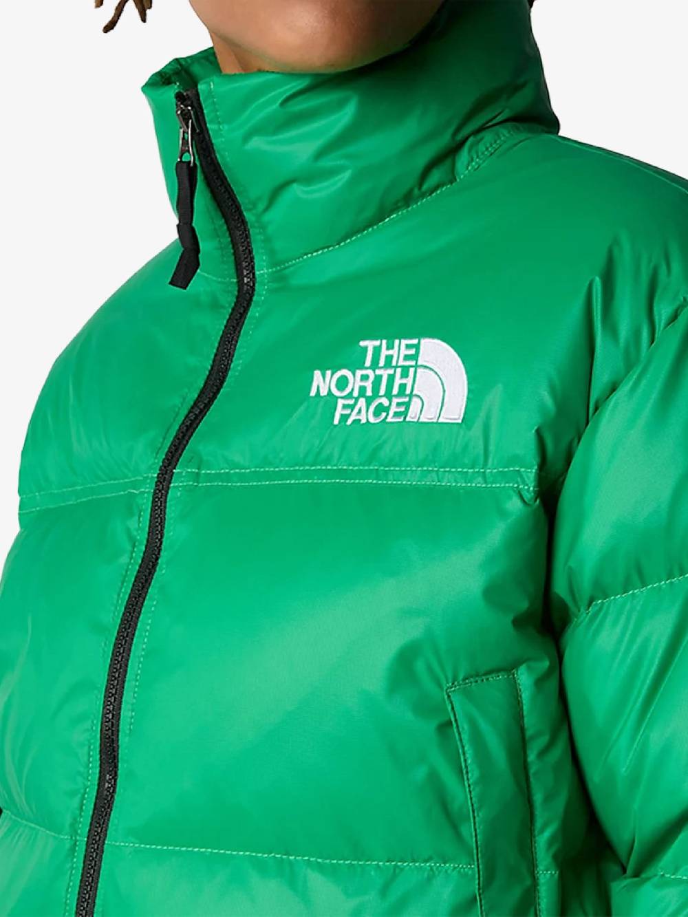 THE NORTH FACE Giubbotto Corto Nuptse 5GGE Donna In Nylon Verde