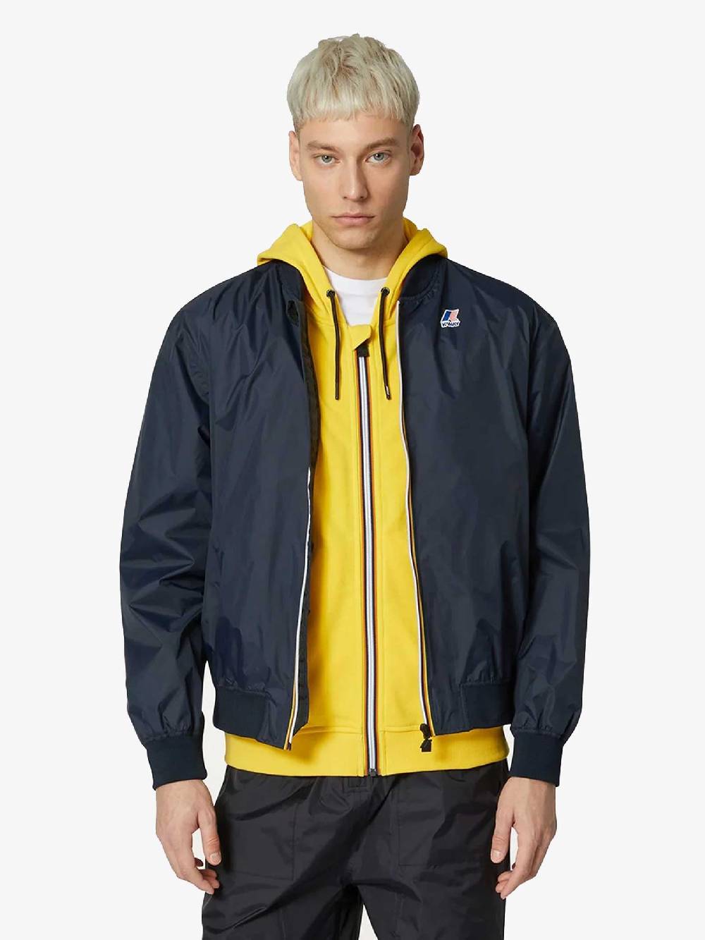 K-WAY Giubbotto Le Vrai 3.0 Amauren K3116UW Uomo In Nylon Blu Scuro