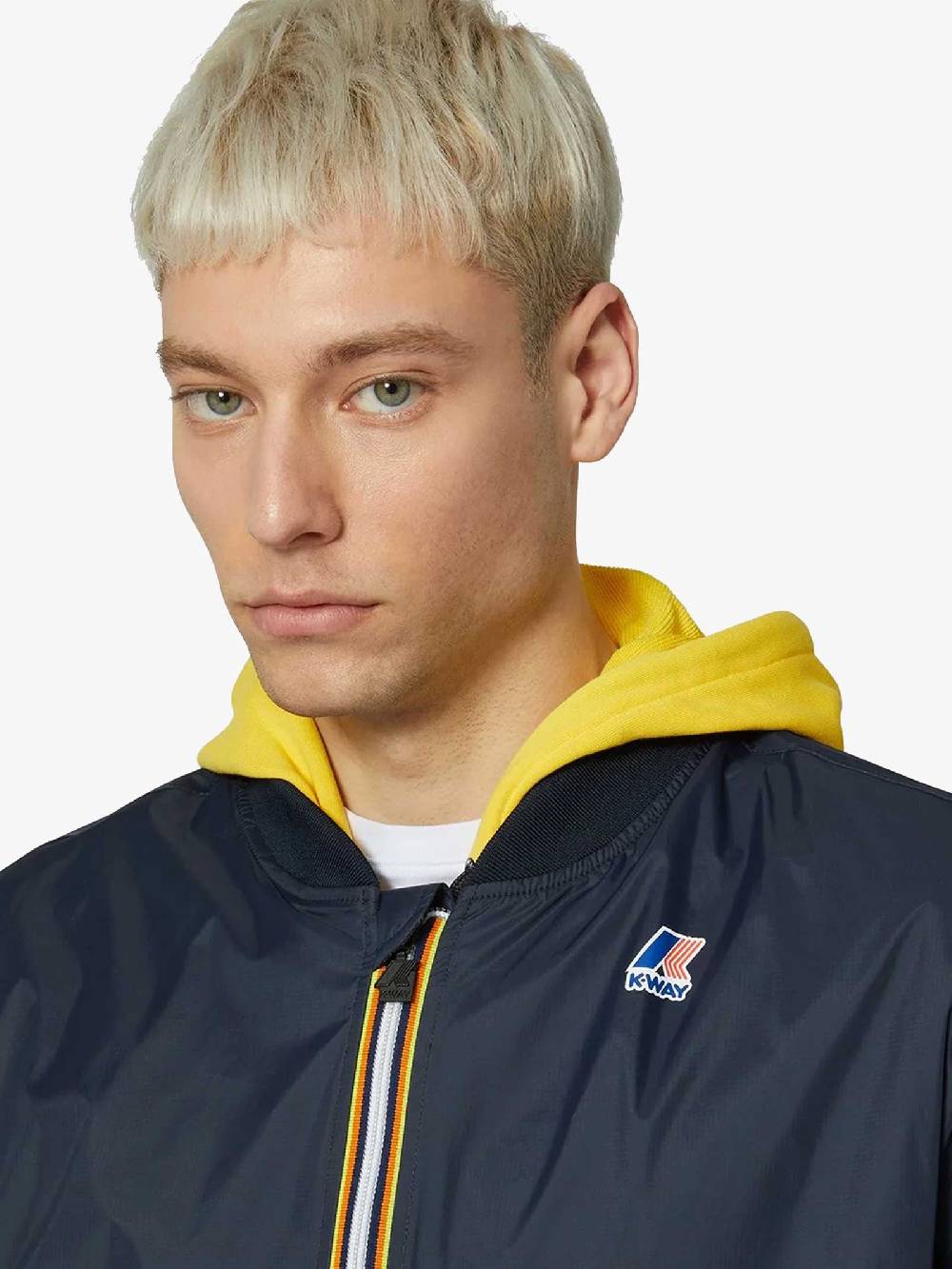 K-WAY Giubbotto Le Vrai 3.0 Amauren K3116UW Uomo In Nylon Blu Scuro