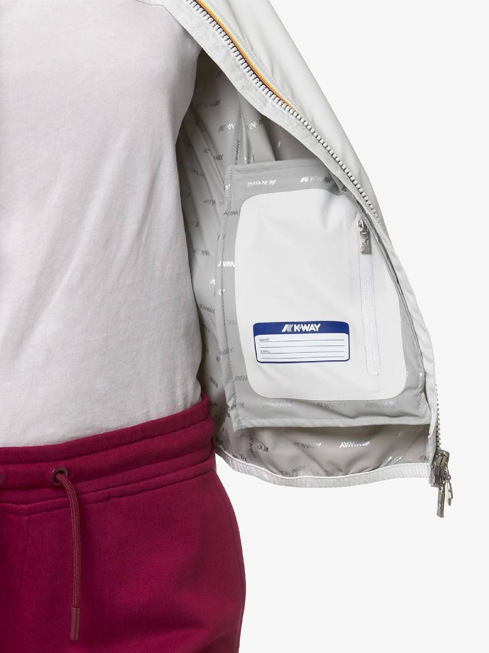 K-WAY Giubbotto Lily Stretch Dot K5127LW Donna Bianco