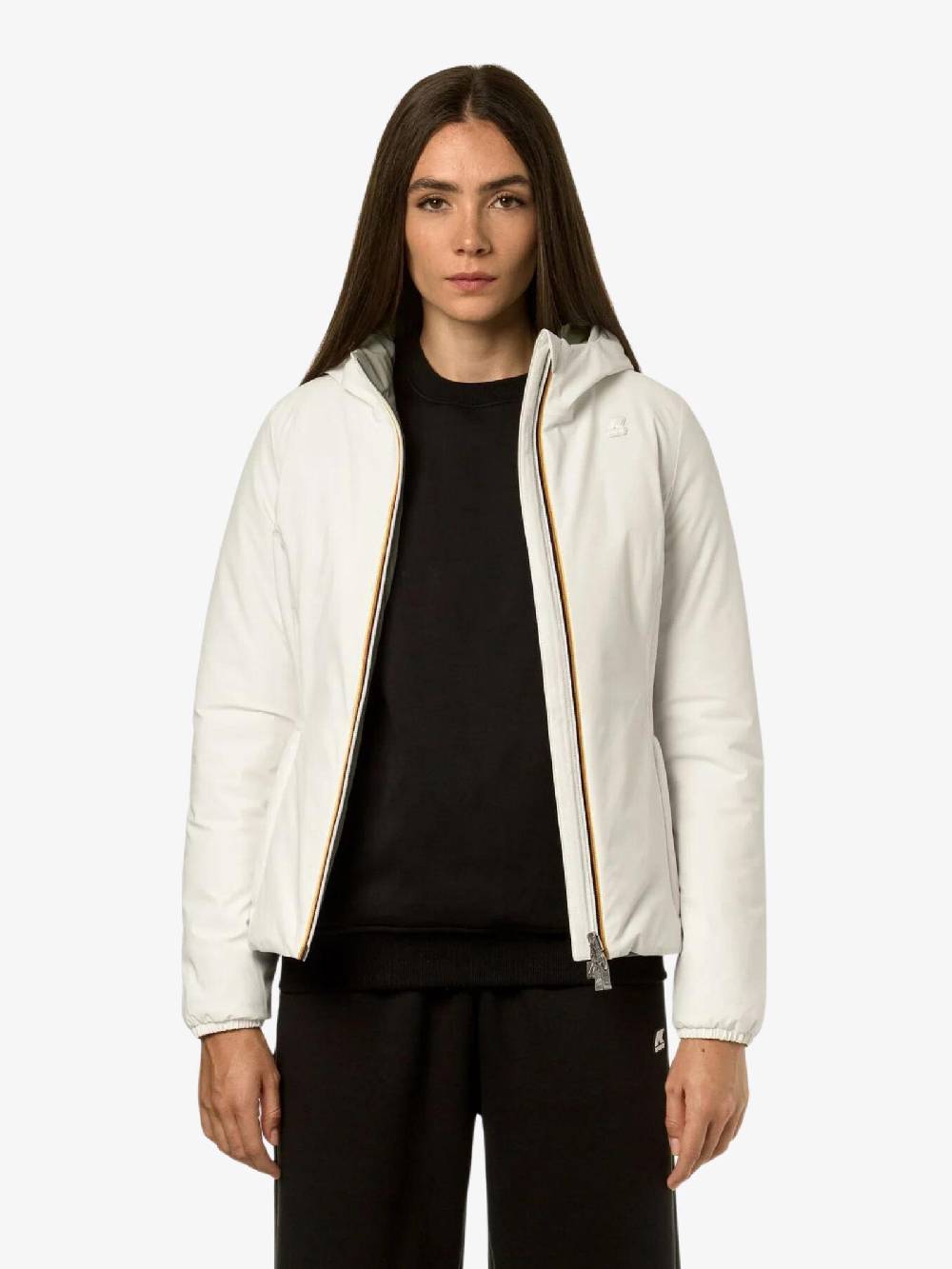 K-WAY Giubbotto Lily Warm Double Donna Bianco/verde