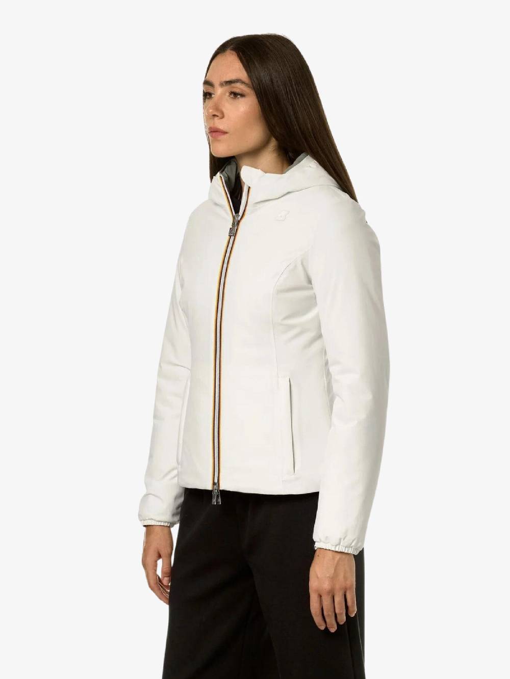 K-WAY Giubbotto Lily Warm Double Donna Bianco/verde