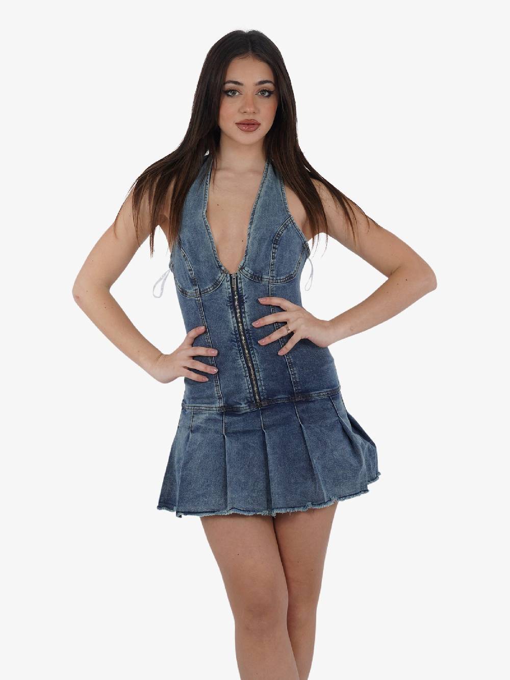 GLAMOROUS Abito corto AN4715 donna cotone denim