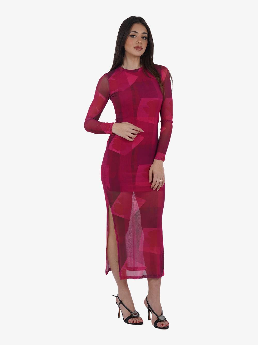 GLAMOROUS Abito Lungo HC0258 Donna Rosa