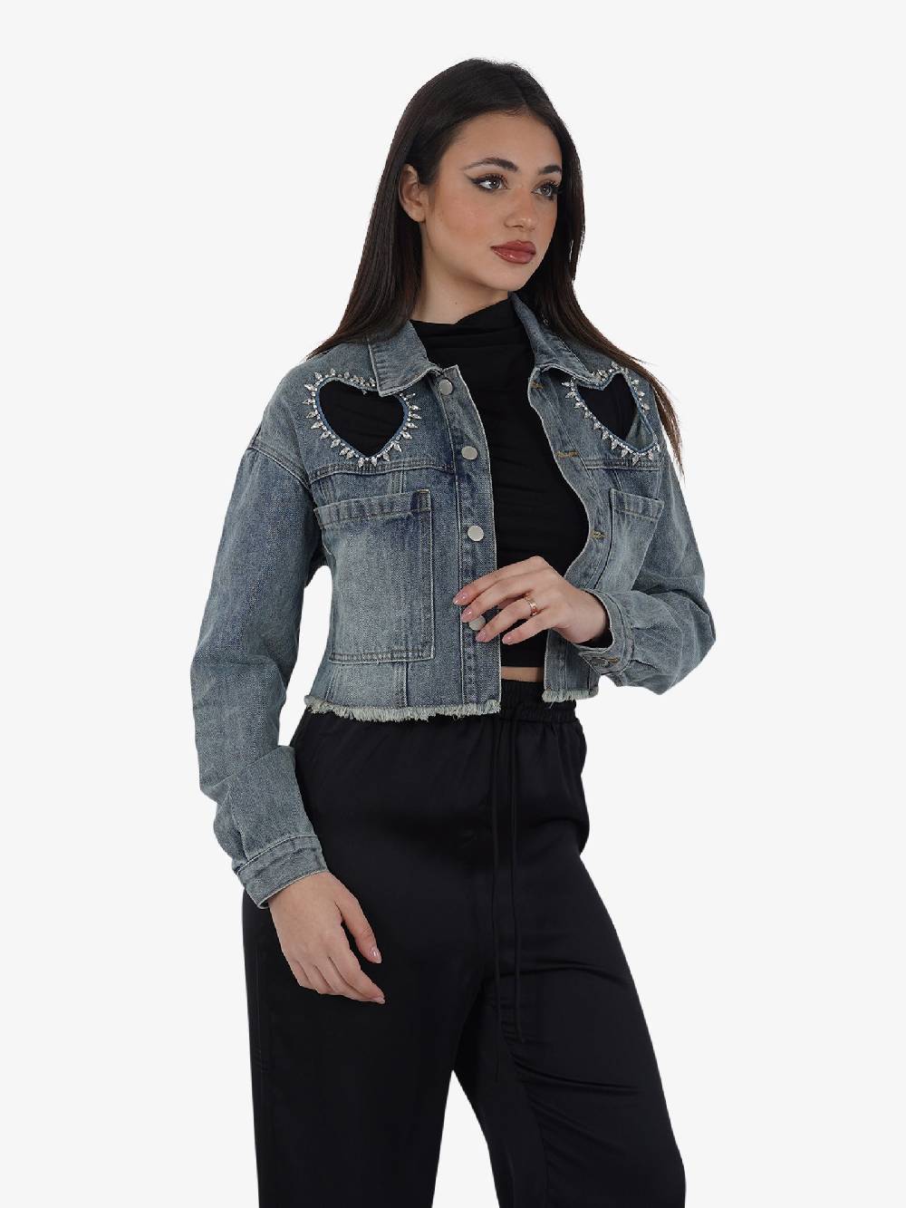 GLAMOROUS Giacca AN4695 Donna Cotone Denim