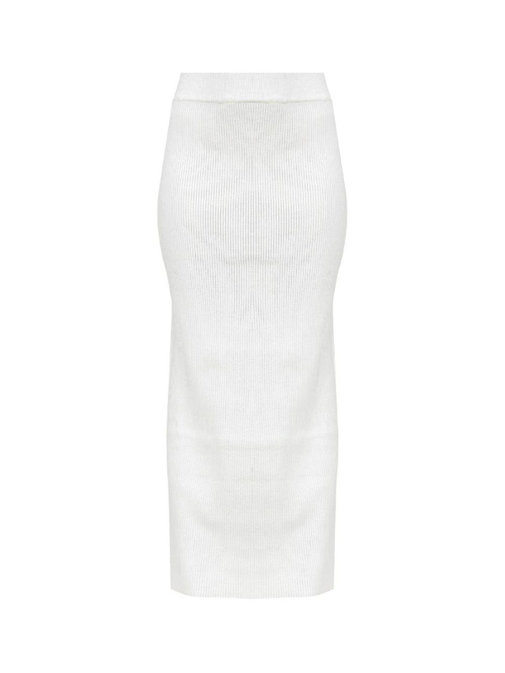 GLAMOROUS Gonna Lunga CK5872A Donna A Coste Bianco