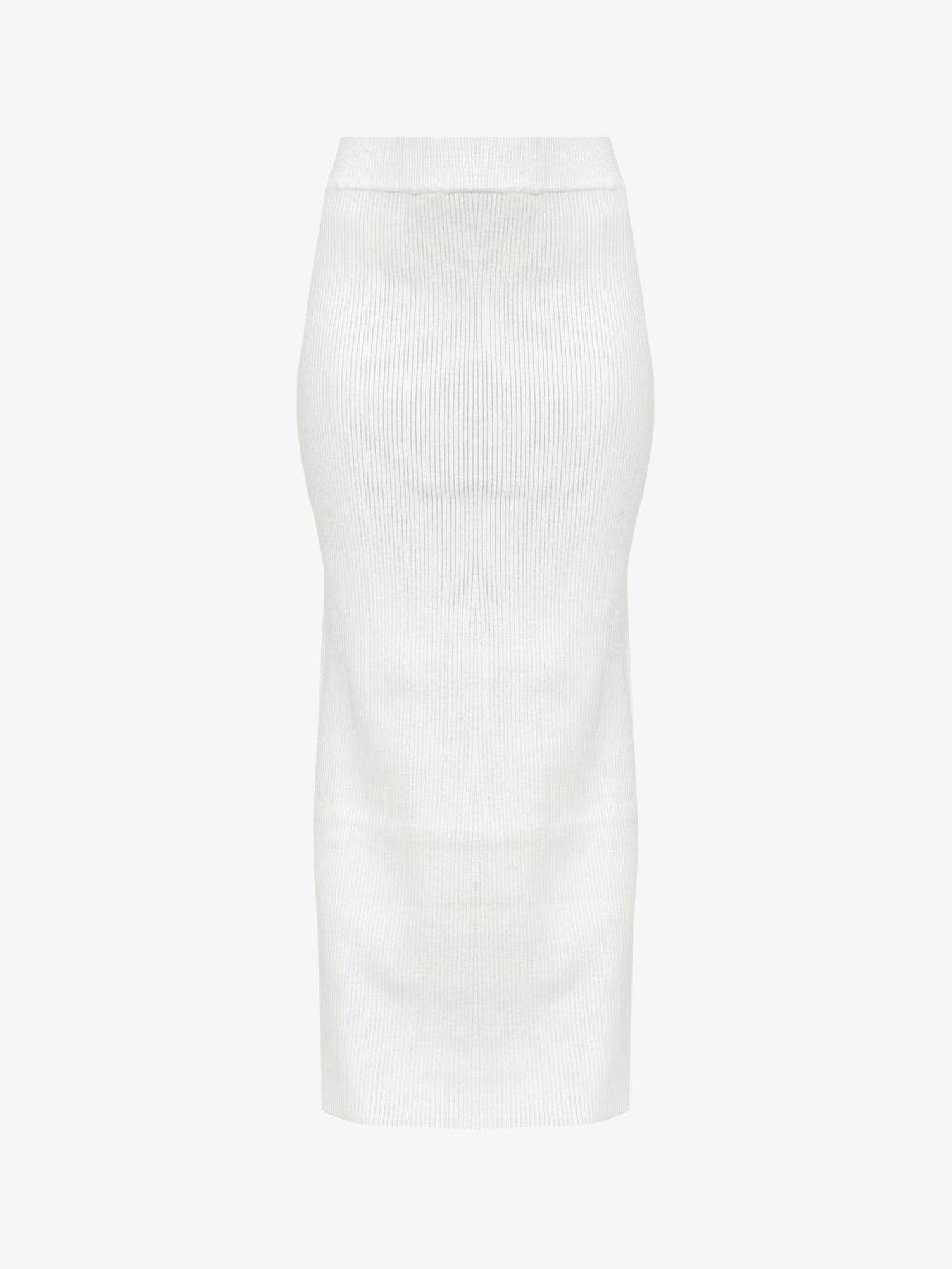 GLAMOROUS Gonna Lunga CK5872A Donna A Coste Bianco