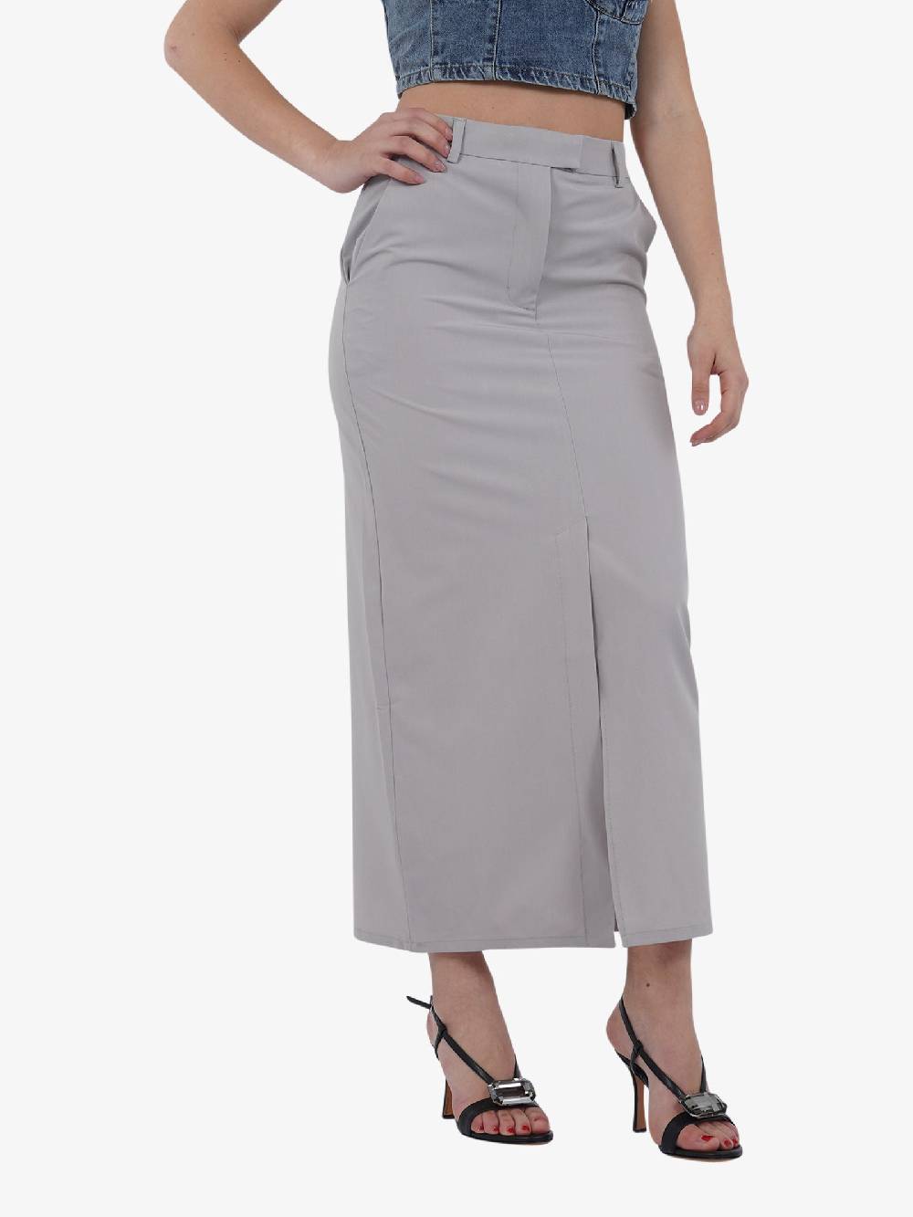 GLAMOROUS Gonna Midi GS0563 Donna Grigio
