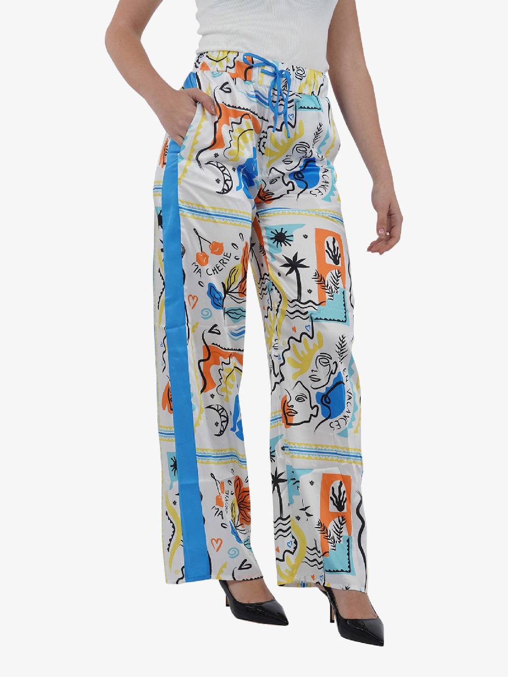 GLAMOROUS Pantalone Print AN4753 Donna Blu