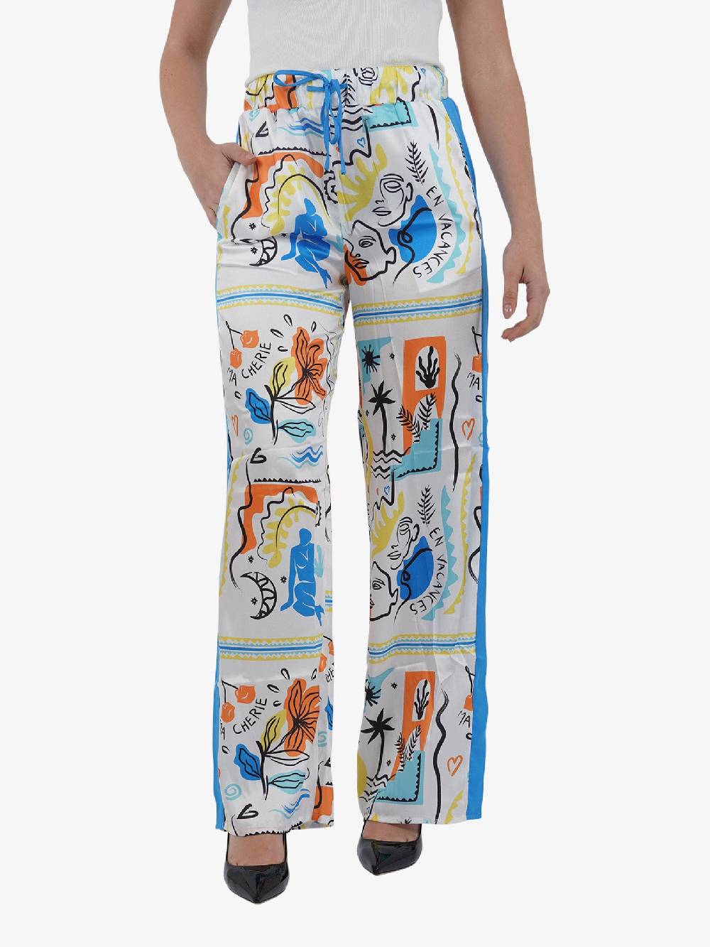GLAMOROUS Pantalone Print AN4753 donna blu