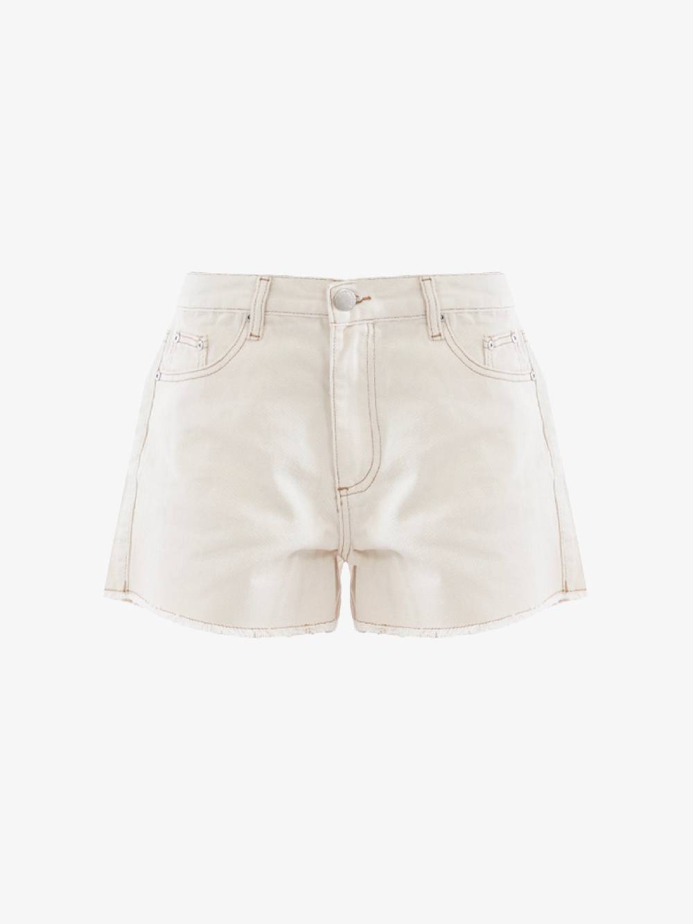GLAMOROUS Shorts regolare donna in cotone panna