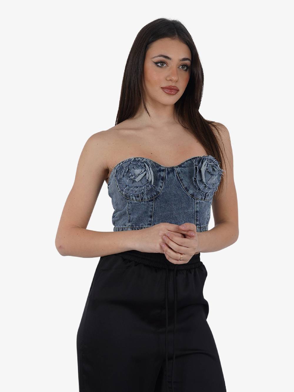 GLAMOROUS Top AN4711 Donna Cotone Denim