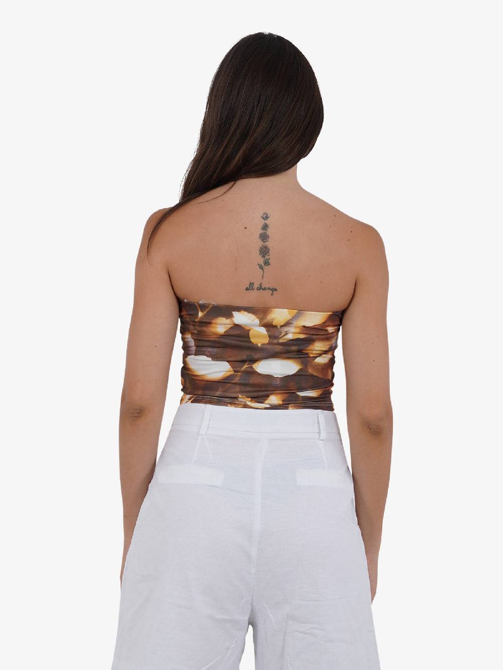 GLAMOROUS Top Corto A Fascia CK7513 Donna Marrone