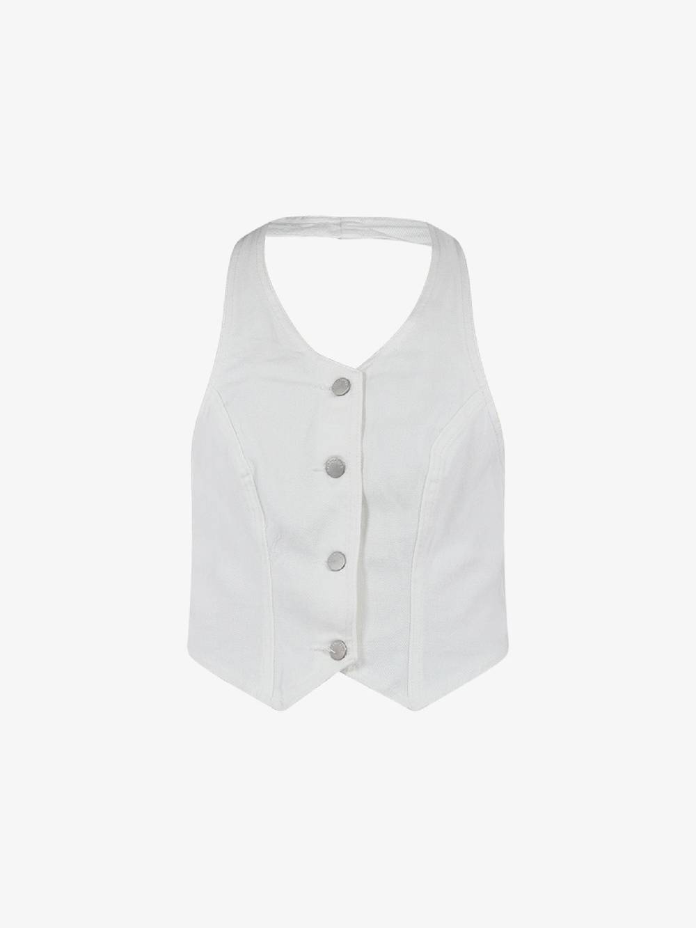 GLAMOROUS Top Gilet CK7351 Donna Cotone Bianco