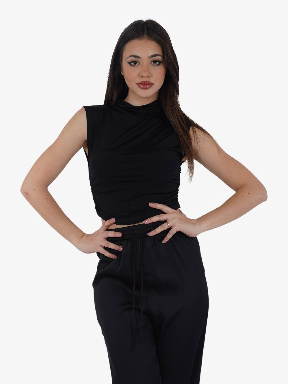 GLAMOROUS Top GS0567 donna nero