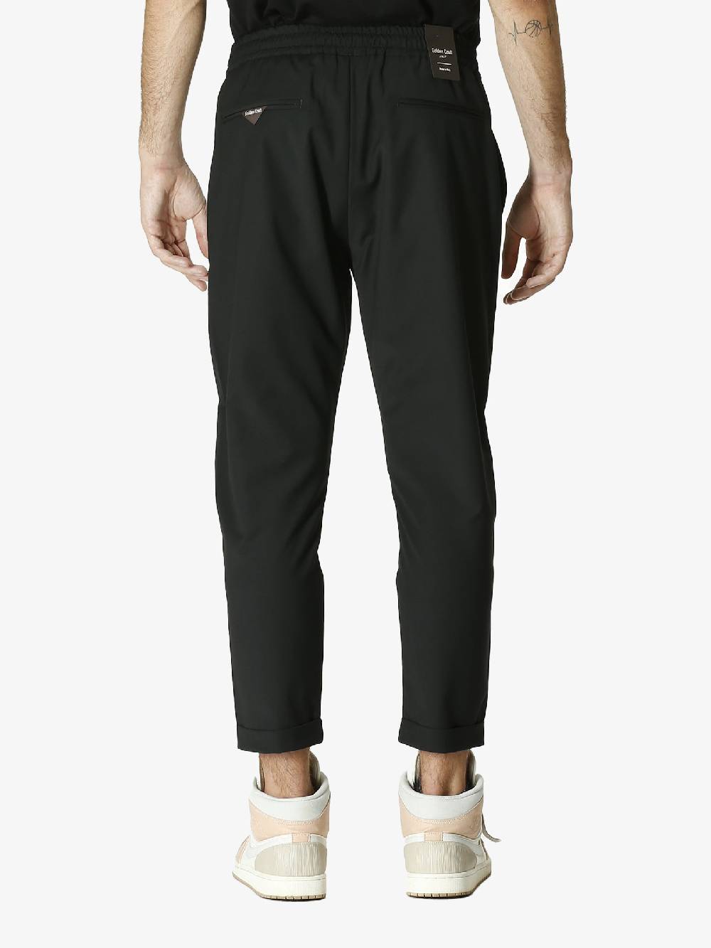 GOLDEN CRAFT Pantalone In Fresco Lana Uomo Nero