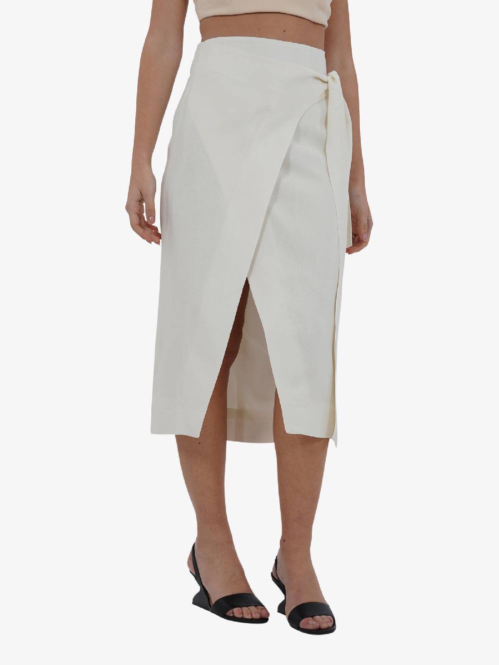 SEMICOUTURE Gonna A Portafoglio Lucy Y4SQ06 Donna In Viscosa Armaturizzata Panna