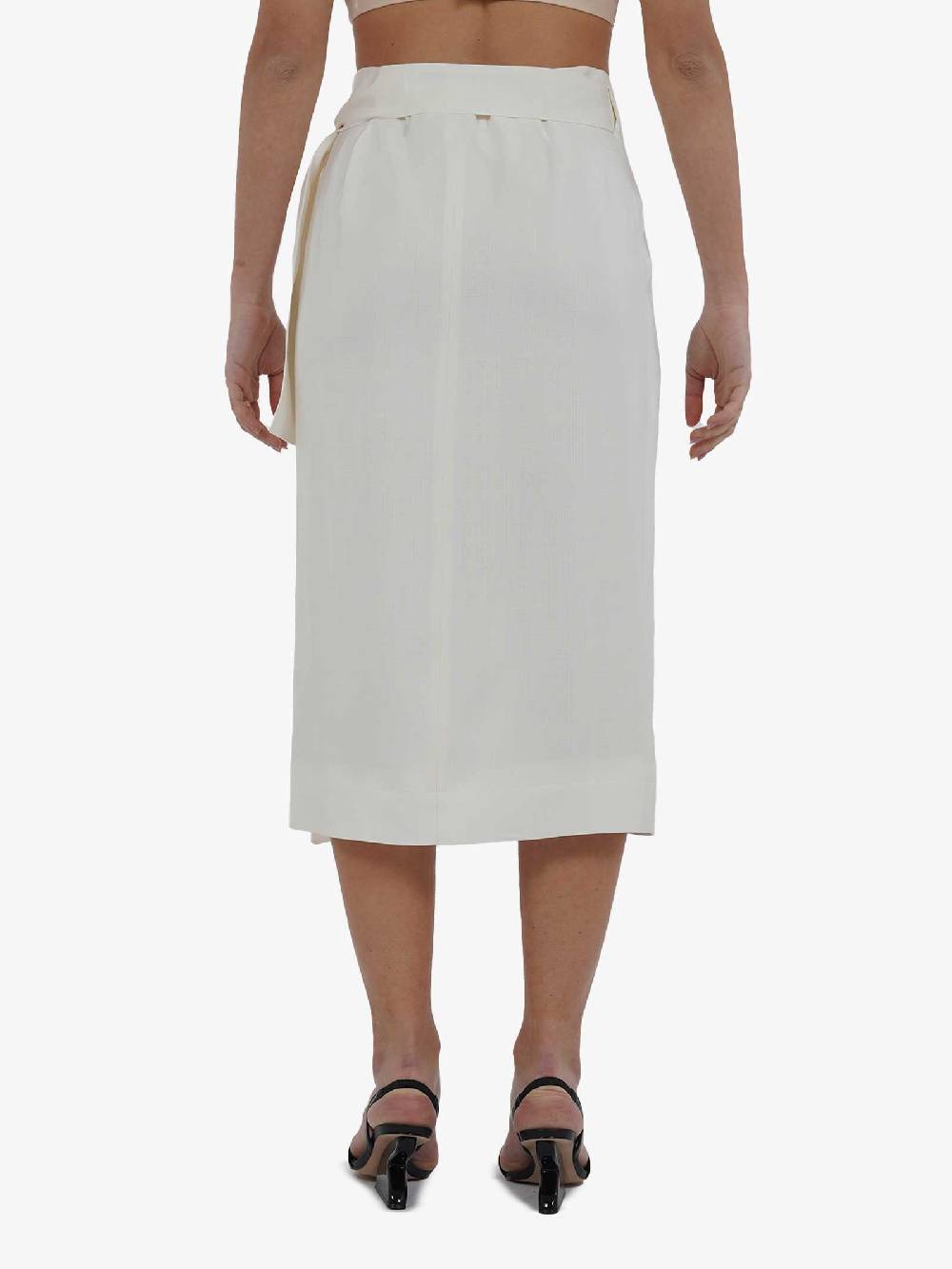 SEMICOUTURE Gonna A Portafoglio Lucy Y4SQ06 Donna In Viscosa Armaturizzata Panna