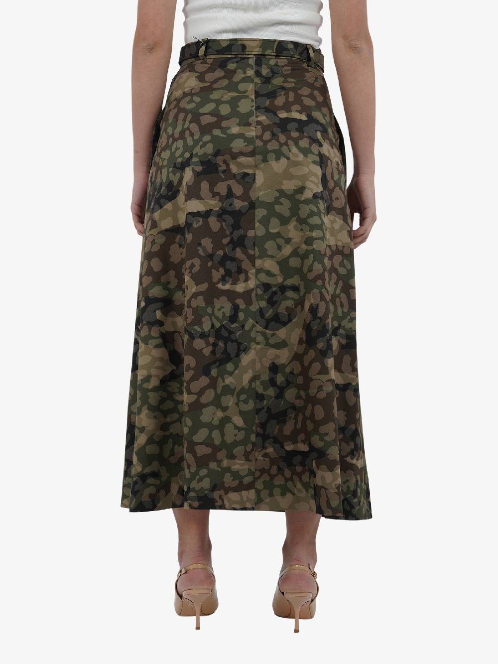 NORA BARTH Gonna Lunga Con Cintura 24174-142 Donna Viscosa Camouflage