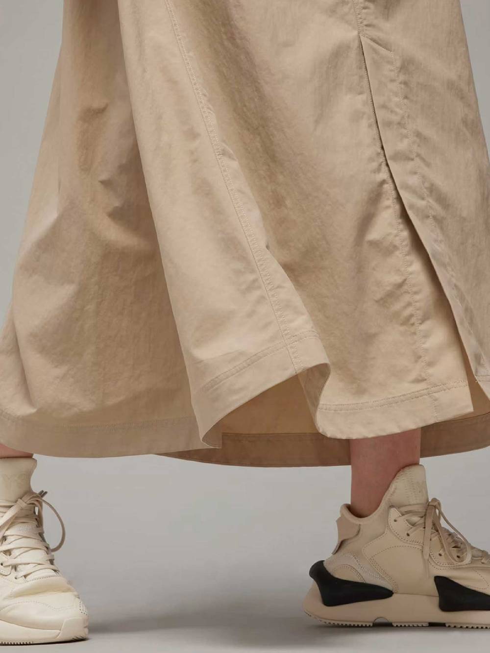 Y-3 Gonna Lunga IV7764 Donna In Nylon Stropicciato Beige