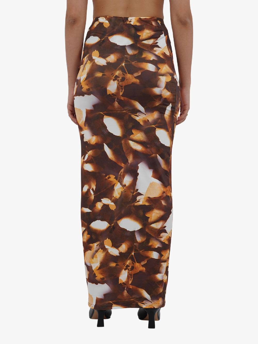 GLAMOROUS Gonna Lunga Taglio Sbiego CK7512 Donna Marrone