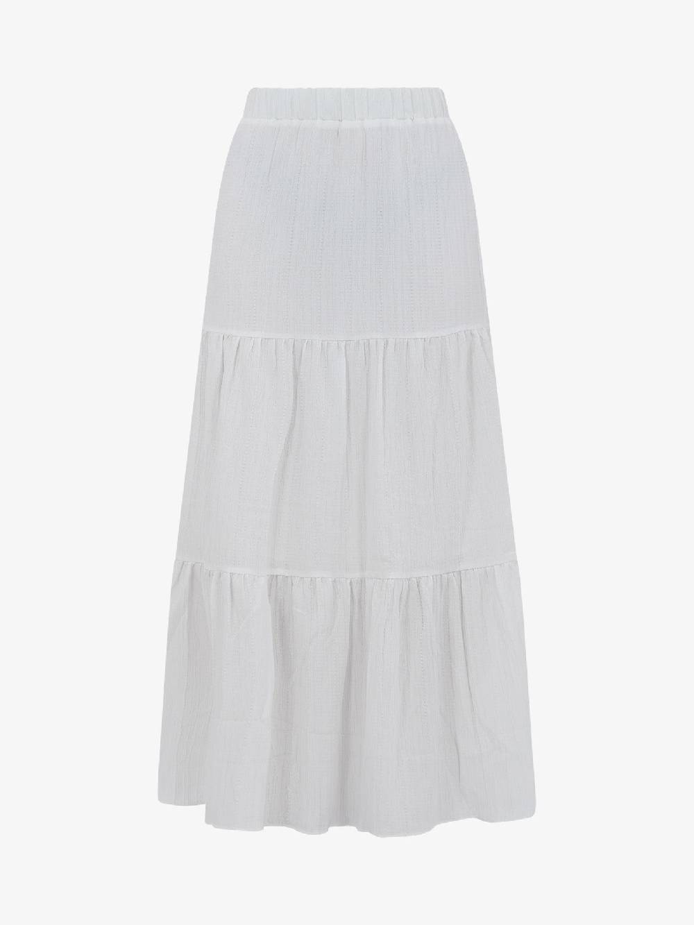 GLAMOROUS Gonna Midi A Strati AN4842 Donna Viscosa Bianco