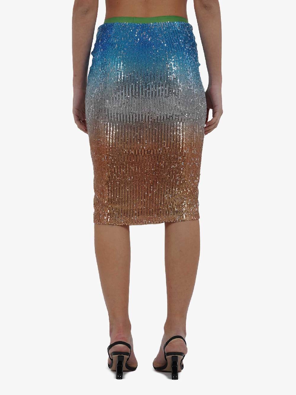 MERCI Gonna Midi A Tubino GN161 Donna Paillettes Multicolore