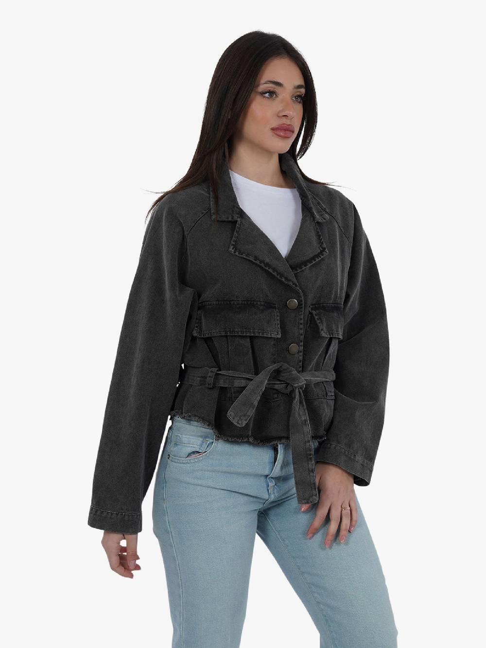HAVE ONE Bomber KUP-L026 Donna Cotone Grigio