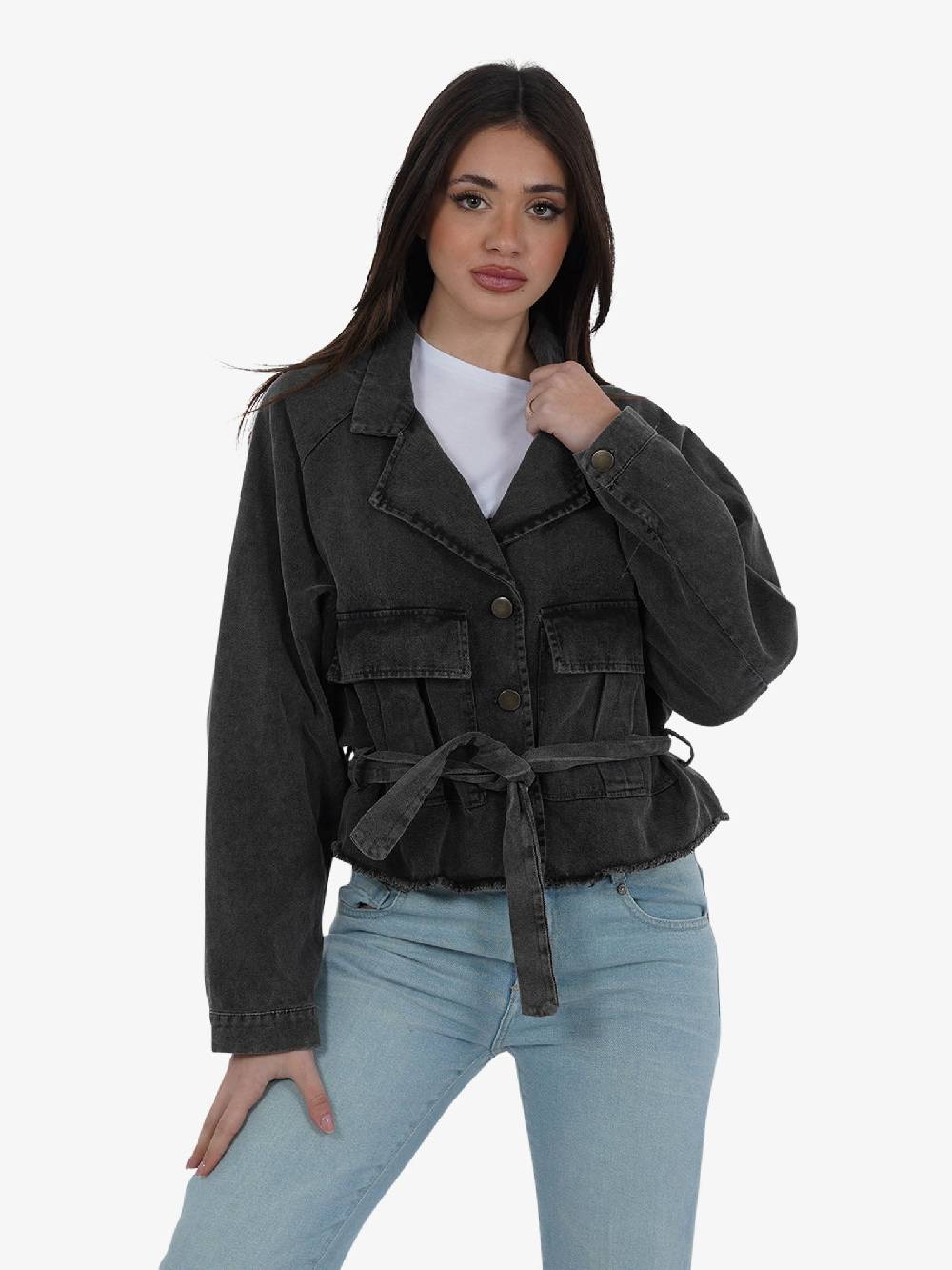HAVE ONE Bomber KUP-L026 Donna Cotone Grigio