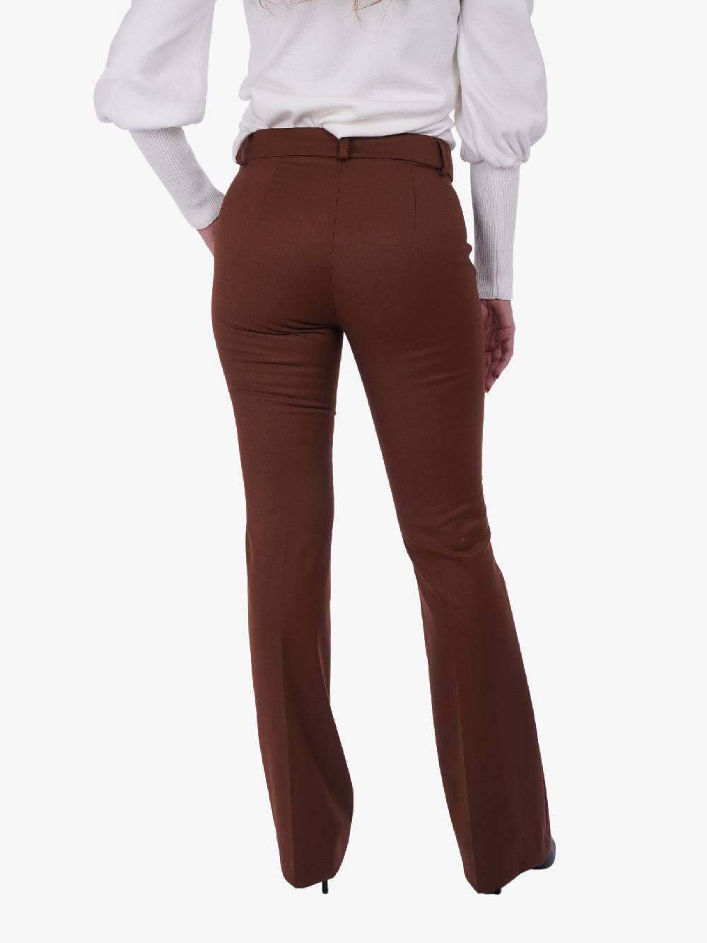 JE SUIS LE FLEUR Pantalone Flared Donna Marrone