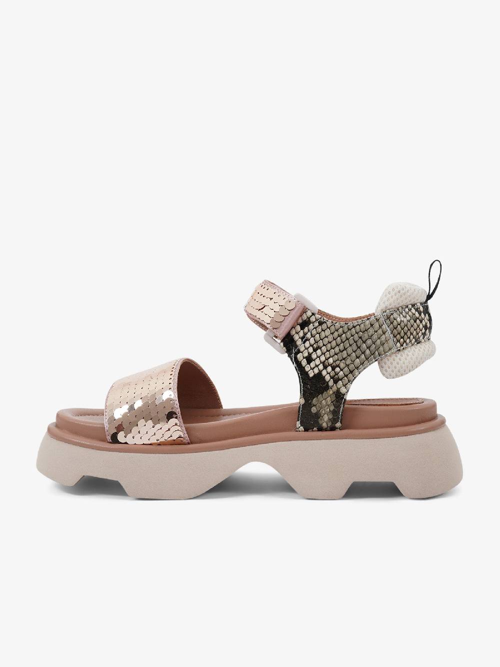 JEANNOT Sandali Con Zeppa RJ644 Donna Raso Marrone