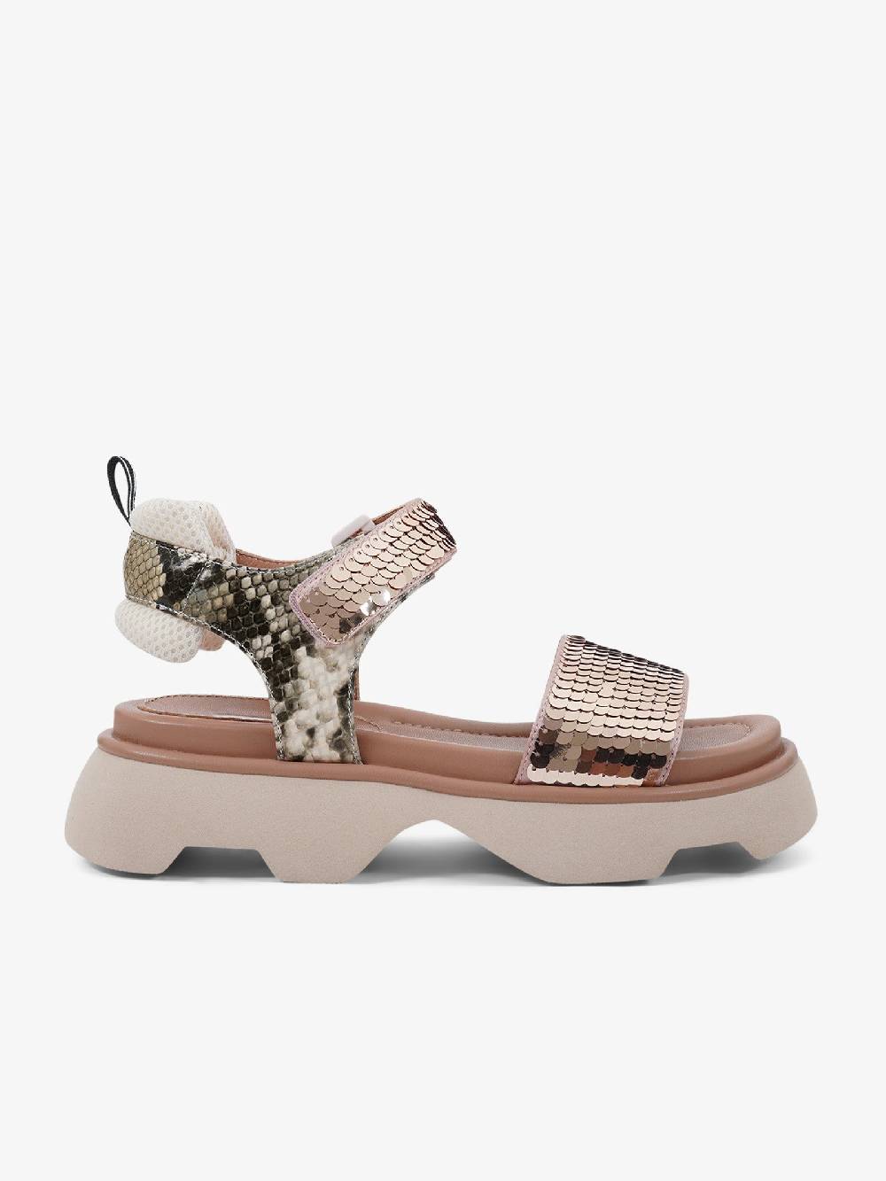 JEANNOT Sandali con zeppa RJ644 donna raso marrone