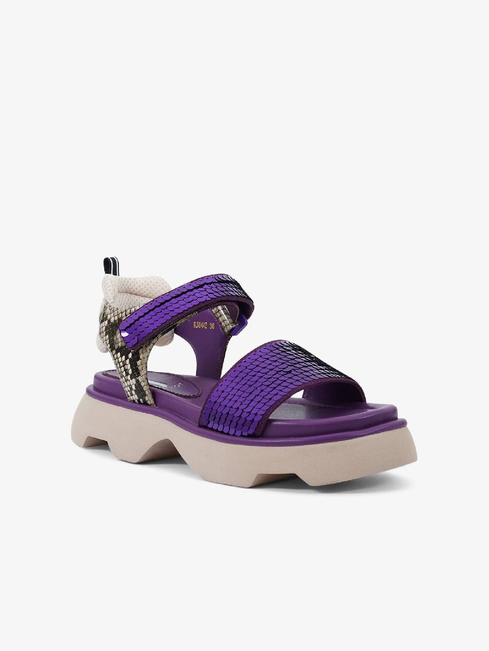 JEANNOT Sandali Con Zeppa RJ644 Donna Raso Viola