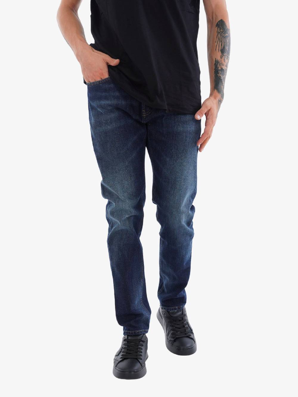DONDUP Jeans Dian Skinny Carrot Slim Uomo In Cotone Nero