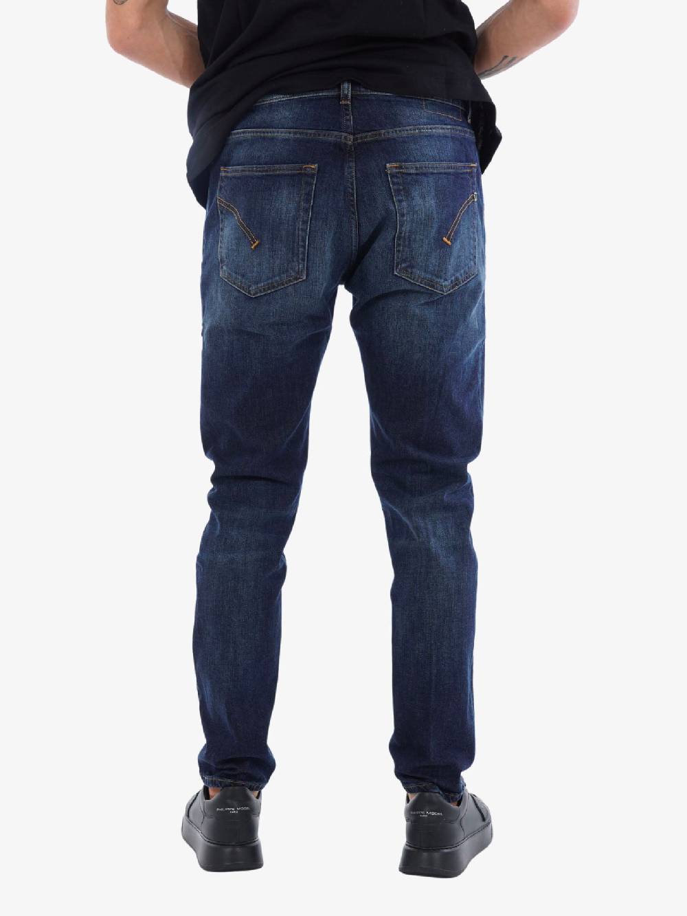 DONDUP Jeans Dian Skinny Carrot Slim Uomo In Cotone Nero