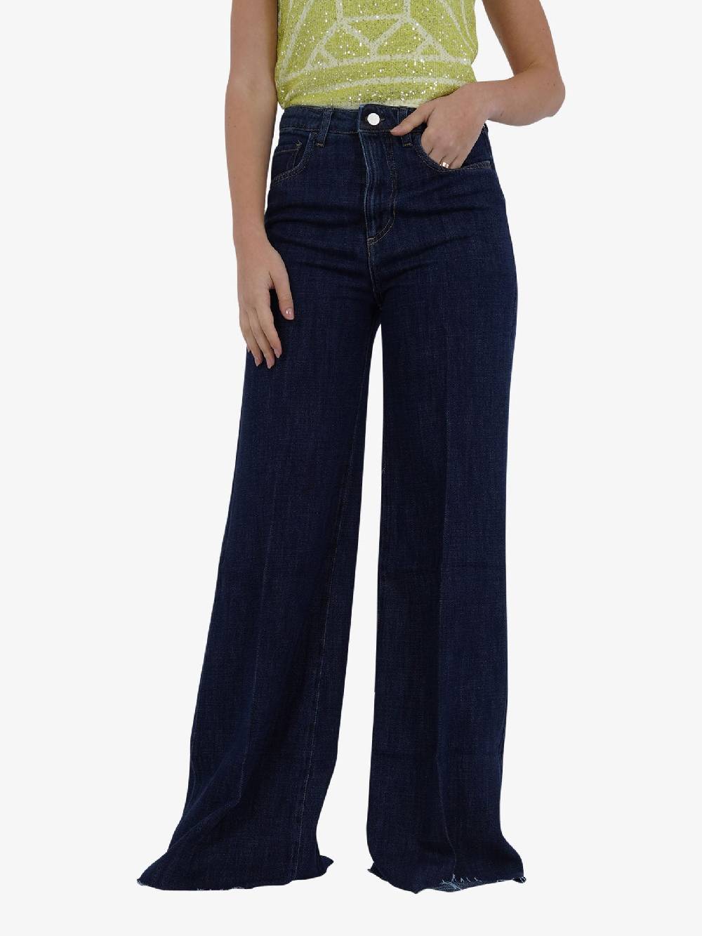 MERCI Jeans Flared Sharon 24 Donna In Cotone Blu Denim